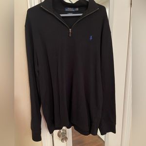 Men’s black polo half zip sweater